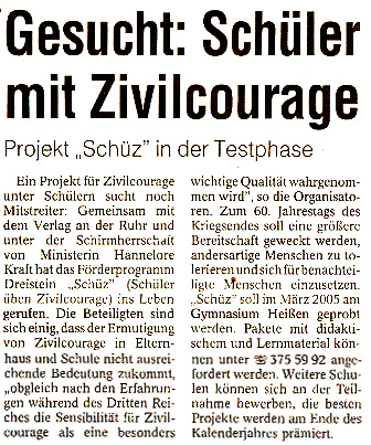 Presseartikel vom 05.03.2005 aus der WAZ